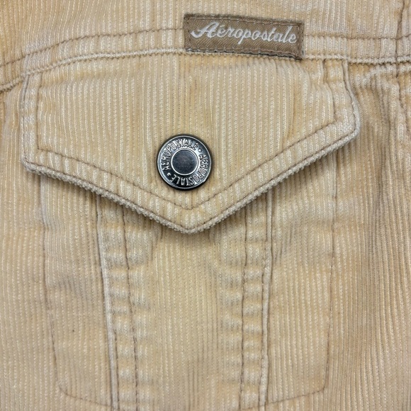 VTG AEROPOSTALE VANILLA CORDUROY VEGAN FUR COLLARED JACKET, SIZE L - Picture 8 of 12